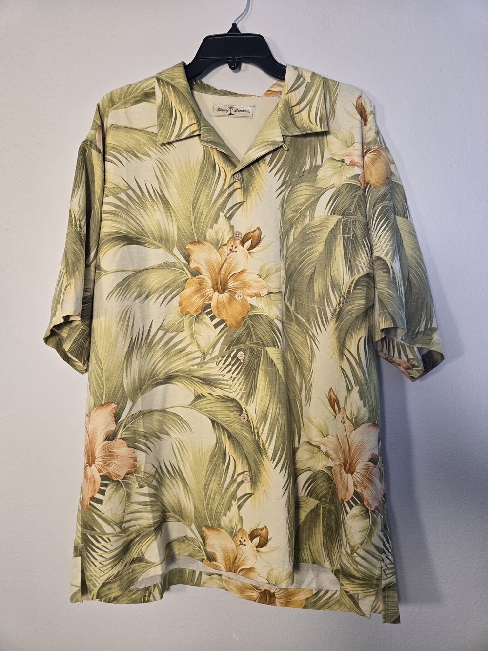 Tommy Bahama Silk Palm & Hibiscus Camp Shirt - Green & Yellow